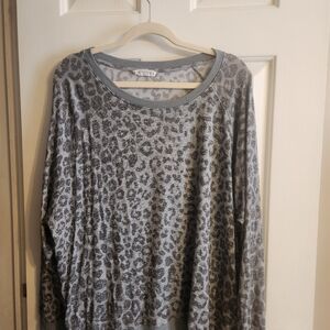 Workshop Republic Clothing Gray Animal Print Tunic